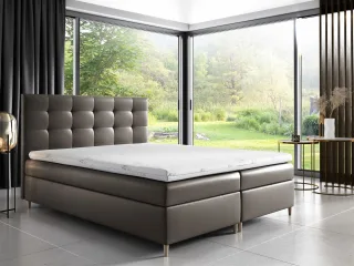 Boxspringbett Schlafzimmerbett ARVID 140x200cm Kunstleder Grau