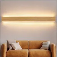 Nettlife LED Wandleuchte Holz 3000K warm weiße Wandbeleuchtung, Drehbar 330 °, LED fest integriert, Warmweiß, Wohnzimmer Schlafzimmer Flur Treppenhaus