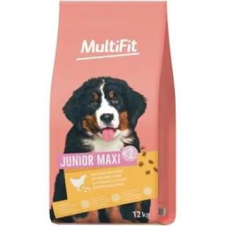 MultiFit Tockenfutter Hund Junior, Maxi, mit Geflügel & Reis 12 kg