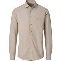 Redmond Langarmhemd Redmond Übergrößen Langarmhemd beige melange