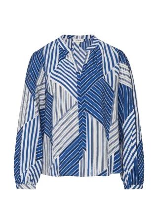 s.Oliver - Bluse weiß/blau - Gr. - 38