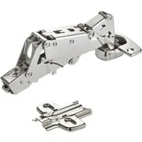 SO-TECH® Türbeschlag Softclose Weitwinkel Scharnier 165° Sensys 8657i (1 St), Eckanschlag Schnellmontage inkl. Montageplatte Höhe 0 mm