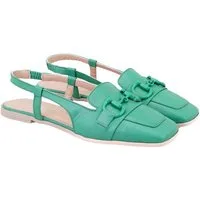 Desa Damen-Ballerinas aus Leder – Slingback, Gummisohle, flacher Absatz Loafer