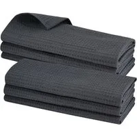 Engelland Geschirrtuch Poliertuch, (Vorteils-Set, 6-tlg., Waffel-Pique), 100 % Baumwolle, integrierte Aufhängeschlaufe, 70 x 50 cm