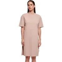 urbandreamz Jerseykleid Damen Kleid Lang Organic Oversized Slit Tee Shirt