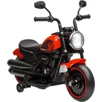 HOMCOM Elektro-Kindermotorrad 18-36 Monate, mit Stützrädern und Scheinwerfer, Belastbarkeit 25 kg, (1-tlg), 3km,h, rot