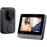 AIMAX Video-Türsprechanlage Videotürklingel Video Doorbell Wireless Außenkamera WLAN (mit türöffner, mit 4,3" Touchscreen mit Weitwinkel Kamera Videosprechanlagen)