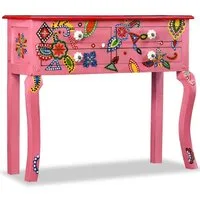 vidaXL Sideboard Konsolentisch Massivholz Rosa Handbemalt (1 St)
