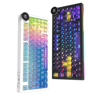 AJAZZ AK820 V2 PRO Mechanical Gaming Keyboard with Knob 81 Keys Tri-mode RGB Dual 8K Gasket Structure 10000mAh 75% Layou