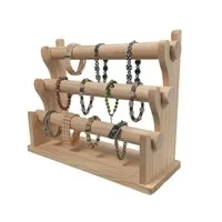 Yudu Schmuckständer Schmuckständer Schmuckhalter Armband- Ständer mit 3 Rollen Holz