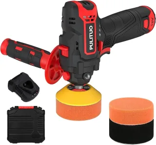 Pulito Kabelloser Auto-Polierer [12V 0–2600/7800 U/min Akku] rot
