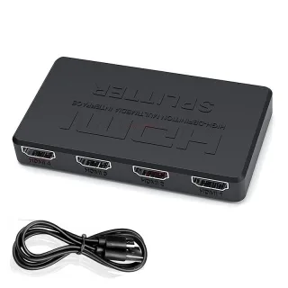 4K HDMI Splitter 1x4 HDMI Distributor Splitter 1 in 4 out Amplifier Video Splitter Converter for PC Laptop TV Monitor Pr