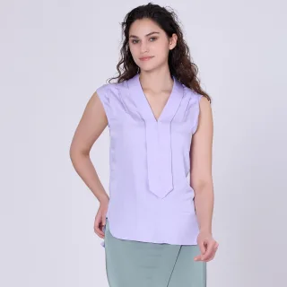 Ärmellose Bluse mit breitem, flachem Kragen