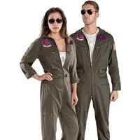 Maskworld Kostüm Top Gun Overall - Karnevalskostüm Faschingskostüm, Original lizenziertes Kleid im Pilotenstil zum Kult-Film 'Top Gun' von