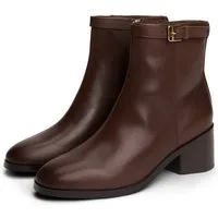Tommy Hilfiger TH BUCKLE RIDING MID HEEL BOOTIE Stiefelette, Blockabsatz, Businesschuh in schmaler Form