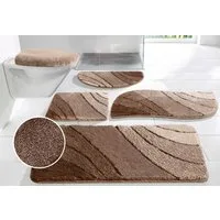 OTTO home Badematte Josie, Badvorleger, Badezimmer Teppich, Höhe 20 mm, rutschhemmend beschichtet, schnell trocknend, strapazierfähig, fußbodenheizungsgeeignet, Polyester, rechteckig, 3-tlg. Stand-WC Set, Badteppich, Badematten, rechteckig, rund & al