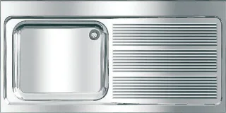 KWC Aquarotter Gewerbespüle, MAXIMA, Edelstahl, 1400x432x700 mm, Tropfteil rechts, 2000057159 2000057159