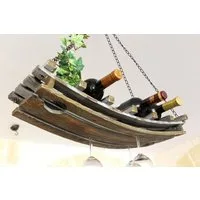 DanDiBo Weinregal 5089 Deckenregal aus Holz 65 cm Hängeregal Flaschenhalter, Flaschenregal