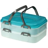 Domotti Lunchbox 34000, Kunststoff, Zweistöckiges Lebensmittelbehälter Dolce