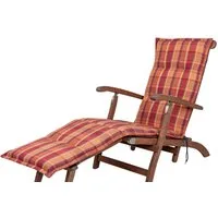 KETTtex Sesselauflage Deckchair Florence 2136 orange-rot kariert 190x48x6 cm KETTtex