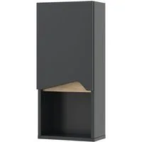 Vicco Hängeschrank Marelle, Anthrazit/Anthrazit, 30 x 67 cm mit Tür und offenem Fach (1-St)