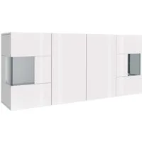 OTTO home Sideboard Egypt, Kommode, Schrank, Kredenz, Vitrine grifflos, 4 Türen davon 2 mit Glaseinsatz, kompl. Hochglanz lackiert, Breite 180