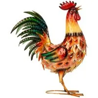 Geschenkestadl Tierfigur Hahn XXL Metallhahn 55cm Tierfigur Bauernhof Hof Garten Dekoration (1 St)