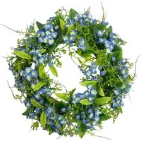 Kunstkranz Künstlicher Vergissmeinnicht-Kranz Ø 30cm, Blumenkranz Türkranz Deko, naninoa GmbH
