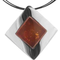 OSTSEE-SCHMUCK Kette mit Anhänger - Gleiter-Alvina - Silber 925/000 - Bernstein (2-tlg)