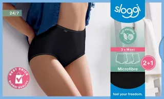 sloggi - sloggi 24/7 Microfibre Maxi C3P schwarz - Gr. - 42