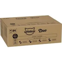 Whiskas WHISKAS® Portionsbeutel Multipack Duo 1+ Surf & Turf in Gelee 84 x 85g, Nassfutter für: Katze