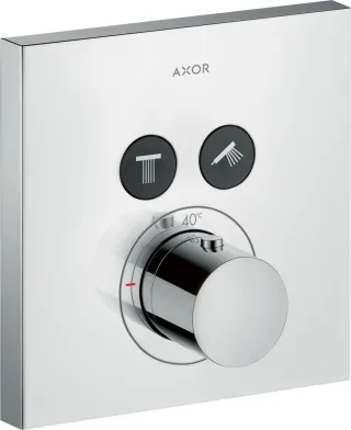 Hansgrohe Thermostat Unterputz Axor ShowerSelect Fertigset 2 Verbraucher quadratisch chr., 36715000  36715000