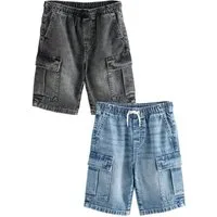 Next Cargoshorts Cargo-Denimshorts aus 100 % Baumwolle, 2er-Pack (2-tlg)