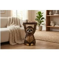 riess-ambiente Beistelltisch SLOTH 50cm grau/braun- Faultier, Skulptur, handgefertigt, modern, rund (Einzelartikel, 1-St), Tropischer Ablagetisch - ideal als dekorativer Akzent im Wohnzimmer
