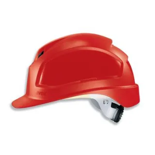uvex pheos B-WR Schutzhelm mit Lüftung - mit Drehradsystem - langer Schirm rot 52 cm - 61 cm - 9772330