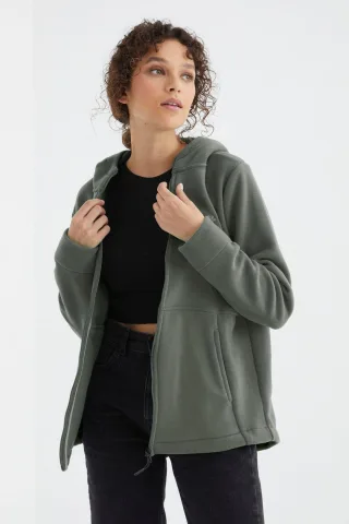 Damen Kapuzen-Zip-Sweatshirt