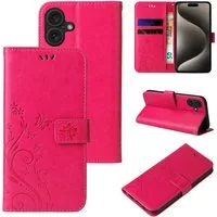 Tec-Expert Handyhülle Cover Tasche Hülle für Apple iPhone 16 6.1 Zoll, 6.1, Klapphülle Case mit Kartenfach Fliphülle aufstellbar, Motiv Blumen