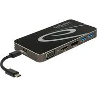USB Type-C 3.2 Dockingstation schwarz, 4K HDMI + DP, VGA, USB Hub und PD 3.0