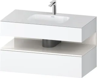 Duravit Qatego Einbauwaschtisch mit Konsolenwaschtischunterbau Weiß Matt 1000x550x600 mm - QA4786022 QA4786022180000