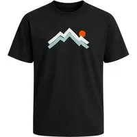 Neverless Oversize-Shirt Herren T-Shirt mit Print - Berge Sonne - Oversized Relaxed Fit Sommer mit Print