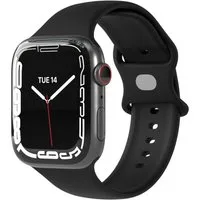 EAZY CASE Smartwatch-Armband Silikon Armband iWatch 11 10 9 8 7 6 5 4 3 2 SE Ultra, Apple Watch Silikon Sportarmband 38-42 mm flexibel Schwarz Outdoor