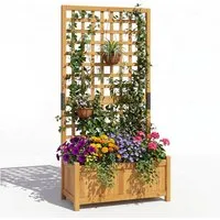 COSTWAY Blumenkasten (1 St), Pflanzkasten, Hochbeet mit Rankgitter, für Kletterpflanzen