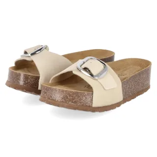 Palado Plateau-Pantoletten JELIA PL - Gr. 38 - Beige - Rauleder