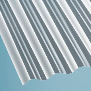 PET Lichtplatte | Wellplatte | 76/18 | 1,1 mm | Breite 900 mm | glasklar