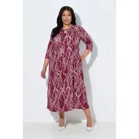 Ulla Popken Maxikleid Maxikleid grafischer Druck A-Linie Rundhals