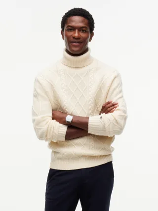 NY WOOL CABLE SWEATER Ivory Petal - Gr. - L