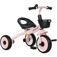 AIYAPLAY Dreirad Kinderfahrrad mit verstellbarer Sitz, Rosa 70.5 x 53 x 58 cm