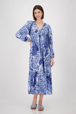 monari - Langes Kleid mit Paisley-Muster navy blue gemustert - Gr. - 38