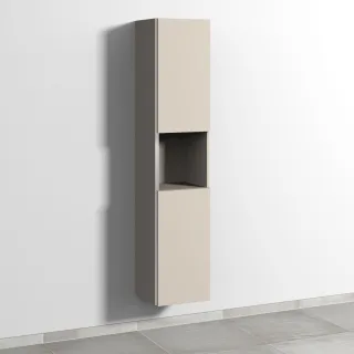 Sanipa 3way Hochschrank mit 2 Türen und 1 offenem Fach, Kaschmir-Matt BP1151U