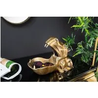 riess-ambiente Dekoschale HIPPO 30cm messing gold · Schmuckschale aus Metall im Tier-Design (Einzelartikel, 1 St), afrikanischer Nilpferd-Look · handmade · Schlüsselschale · Accessoire